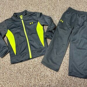 Under Armour Charcoal and Neon Yellow Athletic Set